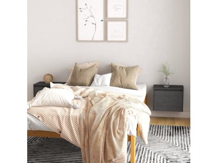 Nástěnné skříňky 2 ks šedé 45 x 30 x 35 cm masivní borové dřevo