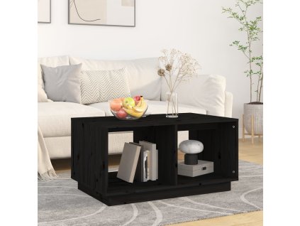 Konferenční stolek černý 80 x 50 x 40 cm masivní borové dřevo