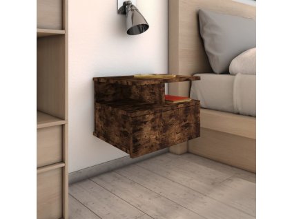 Plovoucí noční stolek kouřový dub 40x31x27 cm kompozitní dřevo