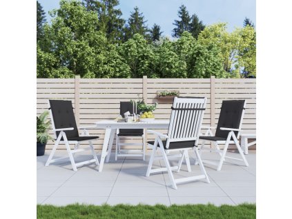 Podušky na židli vysoké opěradlo 4 ks černé 120x50x3 cm textil