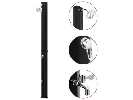 Zahradní solární sprcha se sprchovou hlavicí a kohoutkem 35 l černá