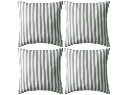 Venkovní polštáře 4 ks pruhované 45x45 cm šedé