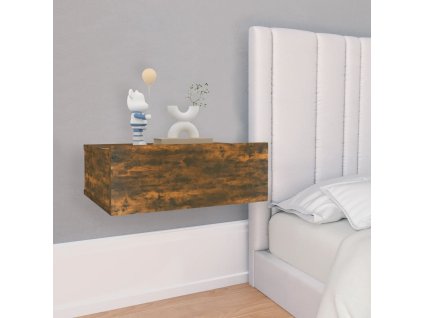 Plovoucí noční stolky 2 ks kouřový dub 40 x 30 x 15 cm kompozit