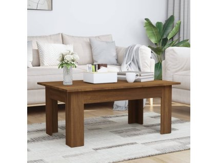 Konferenční stolek hnědý dub 100x60x42 cm kompozitní dřevo