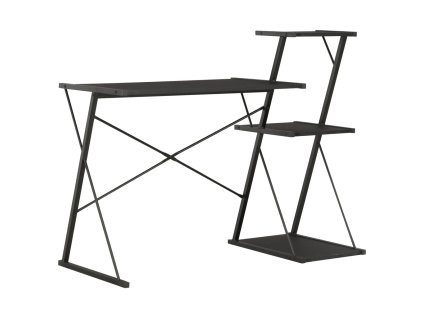 Psací stůl s poličkou černý 116 x 50 x 93 cm
