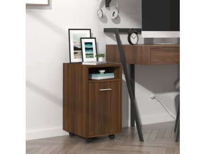 Odkládací skříňka na kolečkách hnědý dub 33x38x60 cm kompozit