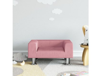 Dětská pohovka růžová 50 x 40 x 26,5 cm samet