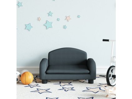 Dětská pohovka tmavě šedá 50 x 40 x 30 cm textil