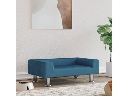 Pelíšek pro psy modrý 70 x 45 x 26,5 cm samet