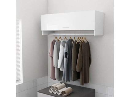 Šatní skříň bílá vysoký lesk 100x32,5x35 cm kompozitní dřevo