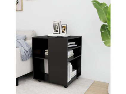 Skříňka na kolečkách černá 60 x 53 x 72 cm kompozitní dřevo