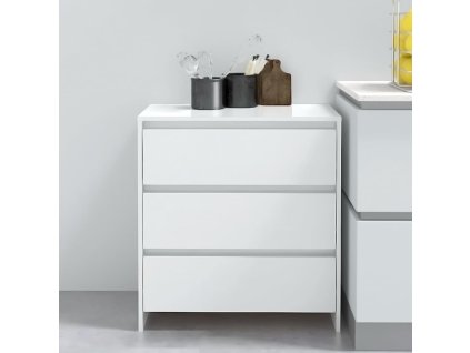 Příborník bílý s vysokým leskem 70x41x75 cm kompozitní dřevo