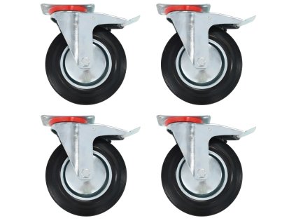 Otočná kolečka s dvojitou brzdou 4 ks 200 mm