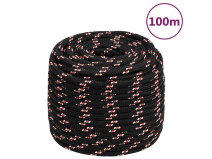 Lodní lano černé 16 mm 100 m polypropylen