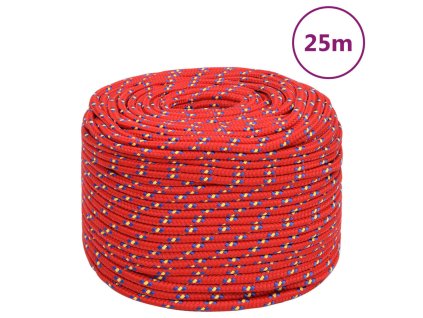 Lodní lano červené 8 mm 25 m polypropylen