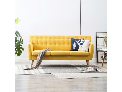3místná pohovka textilní čalounění 172 x 70 x 82 cm žlutá
