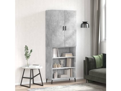 Skříň highboard betonově šedá 69,5x34x180 cm kompozitní dřevo