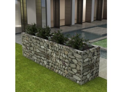 Gabionový vyvýšený záhon ocel 360 x 90 x 100 cm
