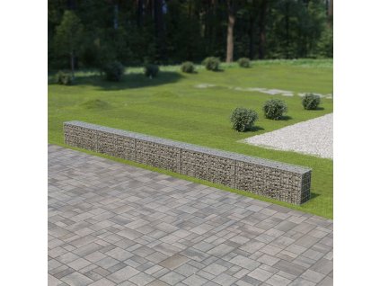 Gabionová zeď s víky z pozinkované oceli 600 x 30 x 50 cm