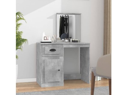 Toaletní stolek se zrcadlem betonově šedý 90 x 50 x 132,5 cm