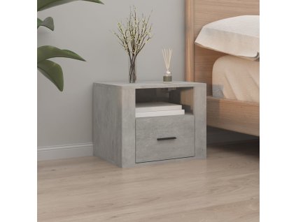 Nástěnný noční stolek betonově šedá 50x36x40 cm