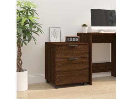 Mobilní kartotéka na kolečkách hnědý dub 45x38x54 cm kompozit