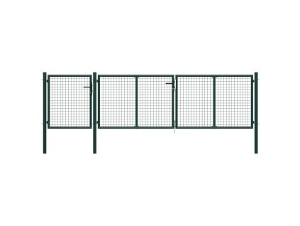 Zahradní brána ocelová 400 x 75 cm zelená