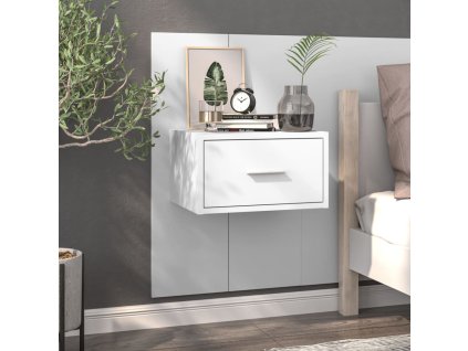 Nástěnný noční stolek bílý