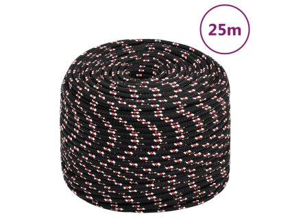 Pracovní lano černé 10 mm 25 m polypropylen