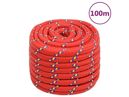 Lodní lano červené 20 mm 100 m polypropylen