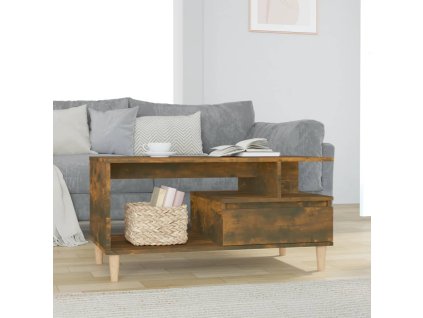 Konferenční stolek kouřový dub 90x49x45 cm kompozitní dřevo