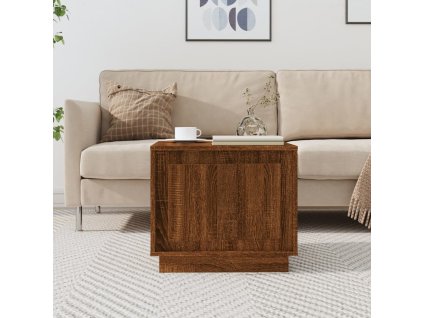 Konferenční stolek hnědý dub 51 x 50 x 44 cm kompozitní dřevo