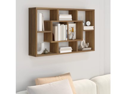 Nástěnná police hnědý dub 85 x 16 x 52,5 cm kompozitní dřevo