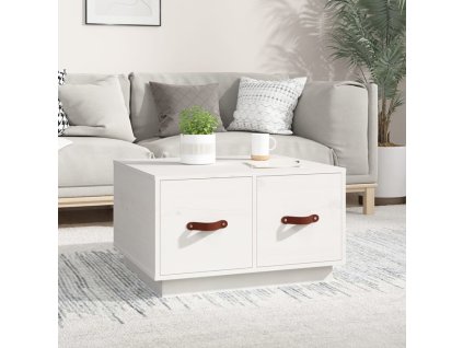 Konferenční stolek bílý 60x53x35 cm masivní borové dřevo