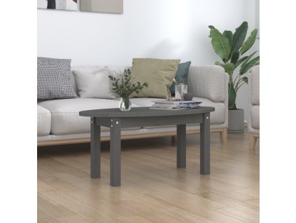 Konferenční stolek šedý 80 x 40 x 35 cm masivní borové dřevo