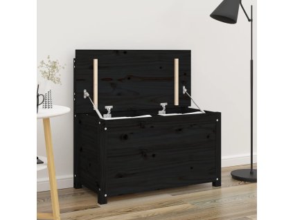 Lavice černá 80 x 41 x 77 cm masivní borové dřevo