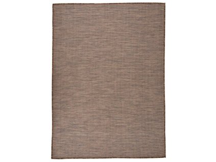 Venkovní hladce tkaný koberec 200x280 cm hnědá