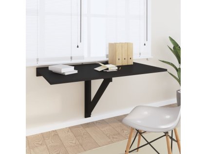 Nástěnný sklápěcí stůl černý 100 x 60 x 56 cm kompozitní dřevo