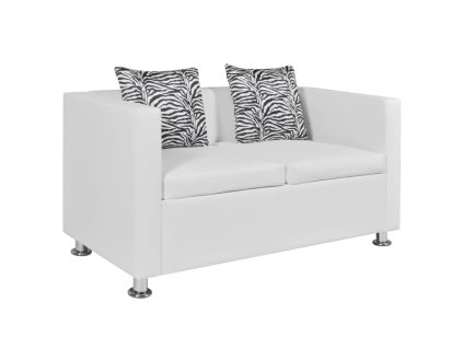 2místná pohovka umělá kůže bílá