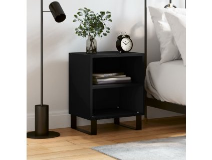 Noční stolek černý 40 x 30 x 50 cm kompozitní dřevo