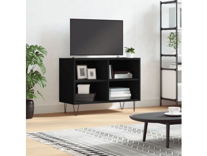 TV skříňka černá 69,5 x 30 x 50 cm kompozitní dřevo