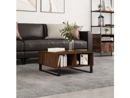 Konferenční stolek hnědý dub 60 x 60 x 30 cm kompozitní dřevo