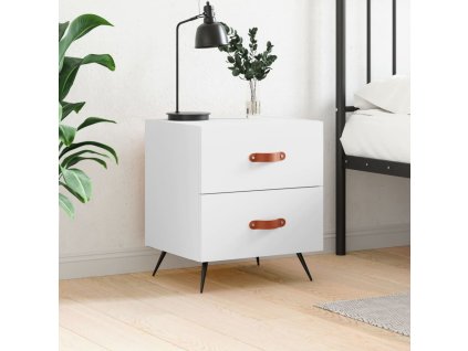 Noční stolek bílý 40 x 35 x 47,5 cm kompozitní dřevo