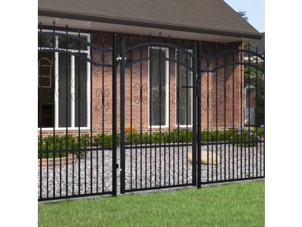 Plotová branka s kopím nahoře černá 103 x 150 cm, práškově lakovaná ocel