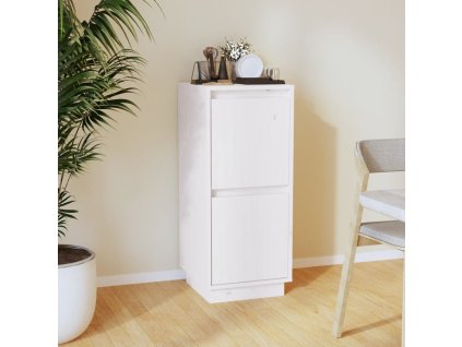 Příborník bílý 31,5 x 34 x 75 cm masivní borové dřevo