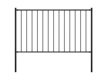 Plotový panel Woerden se sloupky ocelový 1,7x1,25 m černý 145211