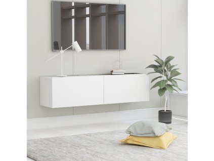 TV stolek bílý 120x30x30 cm kompozitní dřevo