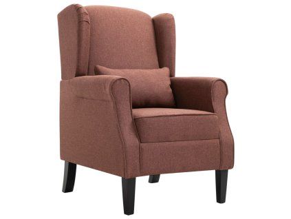 Křeslo hnědé textil 248617