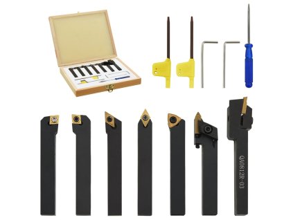 12dílné nože s vyměnitelnými plátky pro soustruh 8 x 8 mm 70 mm