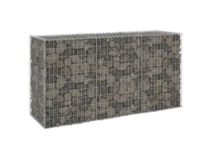 Gabionová zeď s víky pozinkovaná ocel 200 x 60 x 100 cm